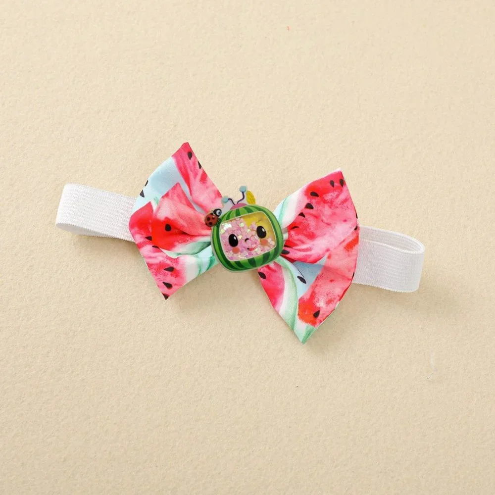Cocomelon Baby Girl Bow Outfit Birthday Headband Clip Bow Pink Watermelon